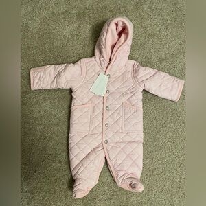 Ralph Lauren Light Pink Quilted Baby Snowsuit